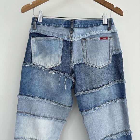 Vintage Zana Di Patchwork Jeans Womens 7 Flared 90s Y2K Boho Hippie Festival - Picture 7 of 13